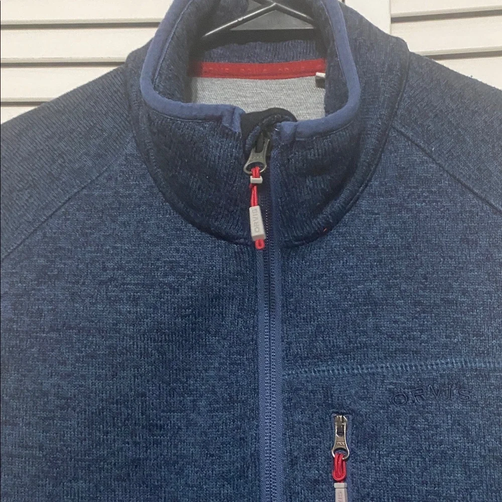 Orvis Blue Heather Zip Fleece Vest Size M